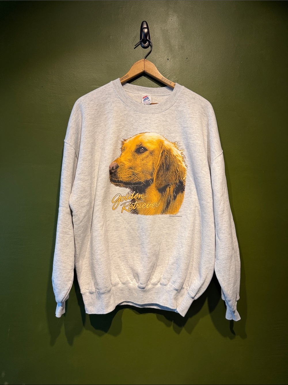 Vintage Golden Retriever Graphic Sweatshirt - Gray